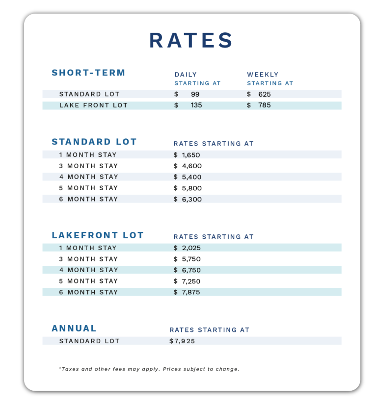 Rates - Waterside RV Resort